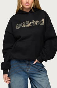EDIKTED Camo Cutie Oversize Hoodie