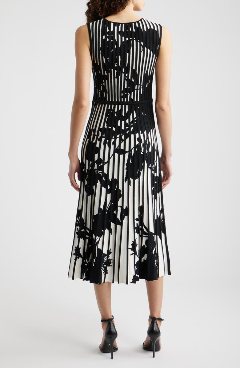 Elie Tahari The Alma Floral Sleeveless Sweater Dress, Alternate, color, 