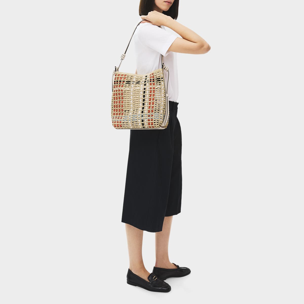 Radley The Camden - Raffia Check Medium Open Top Woven Shoulder Bag, Alternate, color, Natural