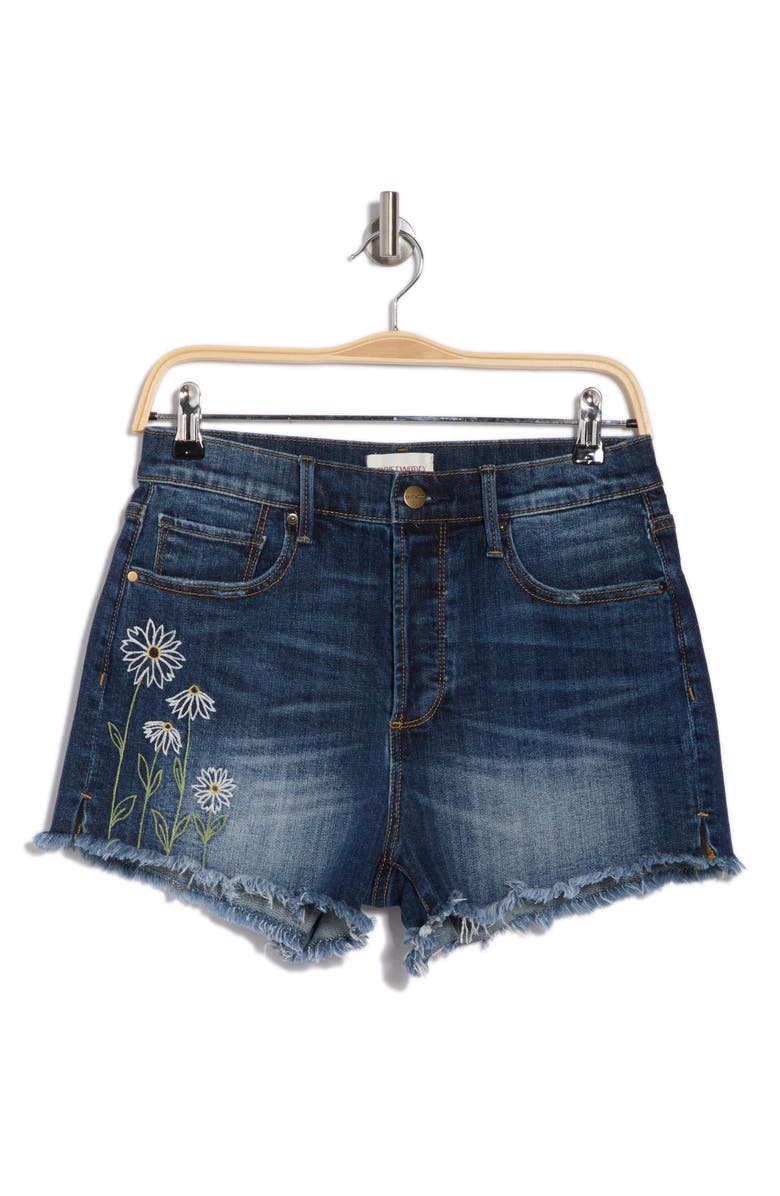 Driftwood Goldie x Daisy Fields Cut Off Denim Shorts, Alternate, color, 