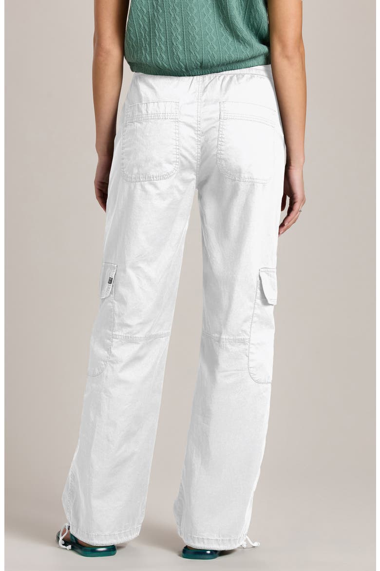 Tabitha Straight Leg Stretch Cotton Twill Cargo Pants, Alternate, color, WHITE