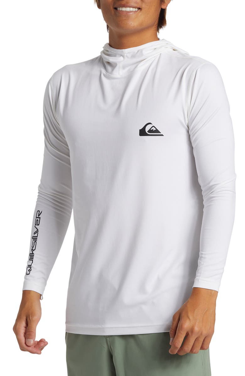 Quiksilver Everyday Surf Long Sleeve Hooded Rashguard, Alternate, color, White