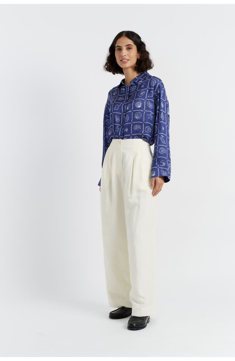 Chinti & Parker Linen Blend Wide Leg Trousers, Alternate, color, 