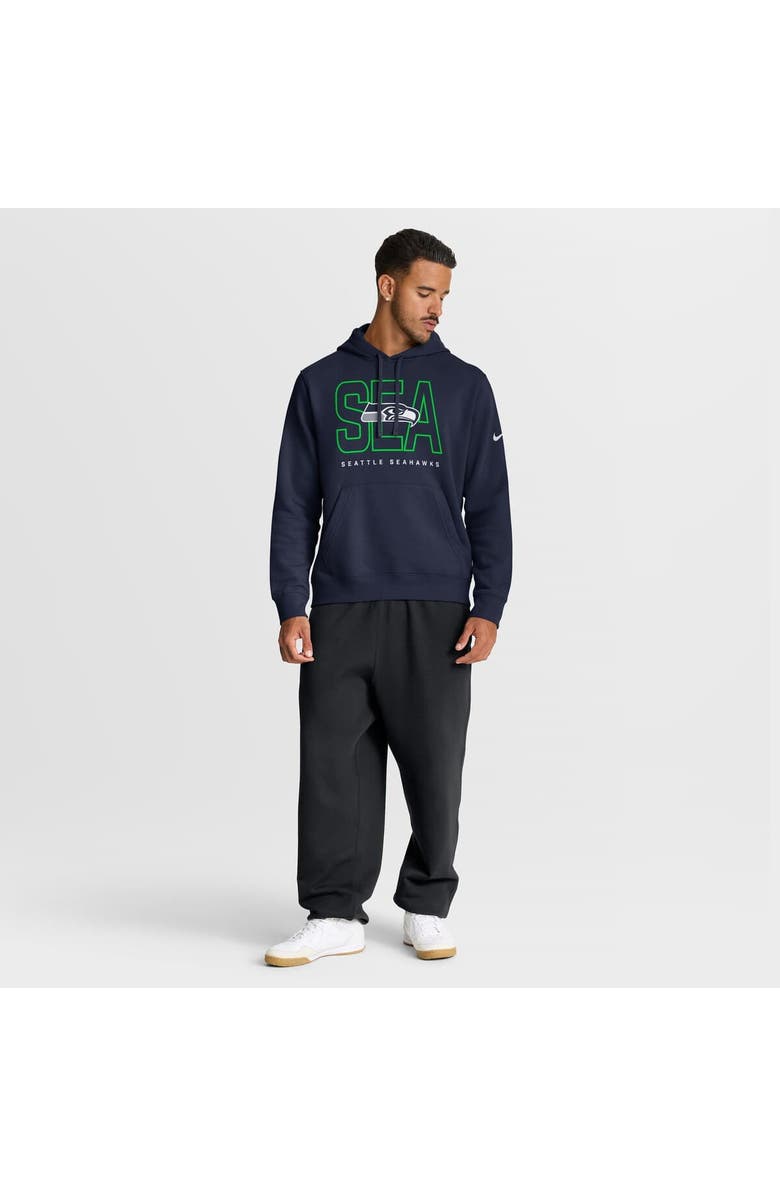 Nike Men's Nike College Navy Seattle Seahawks Busted Play Club Fleece Pullover Hoodie, Alternate, color, College Navy