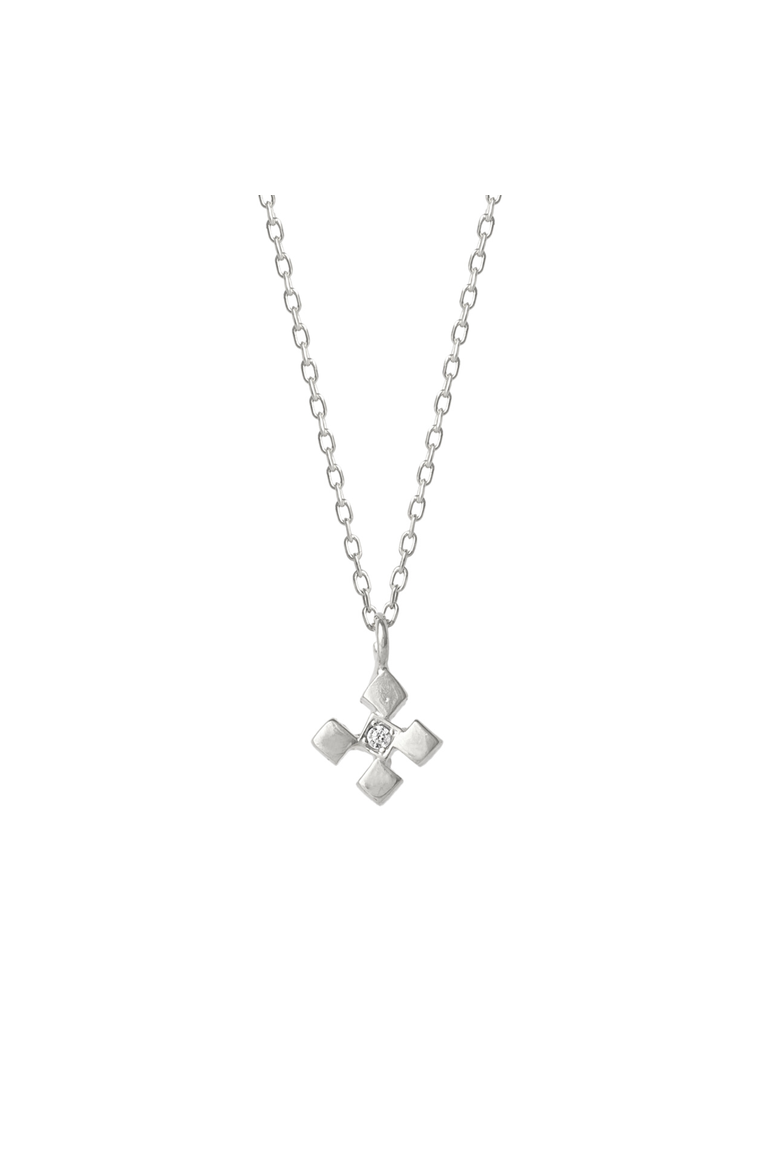 Four Cube Blocks Natural Textured Sterling Silver Authentic Pendant Necklace, Main, color, Silver