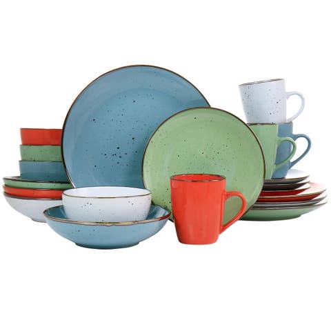Evelyn 20 Piece Mix and Match Round Stoneware Dinnerware Set
