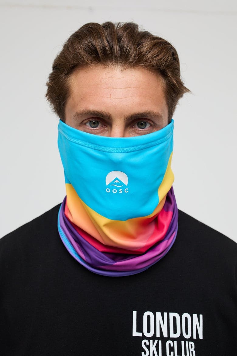 Neckwarmer - Mambo Sunset, Alternate, color, Blue with gradient colors