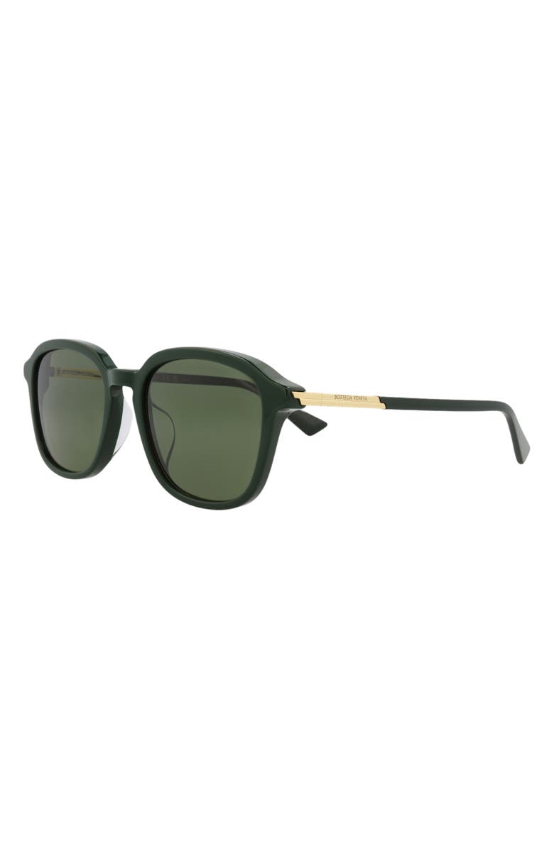 Bottega Veneta 55mm Square Sunglasses, Alternate, color, Green Green Green