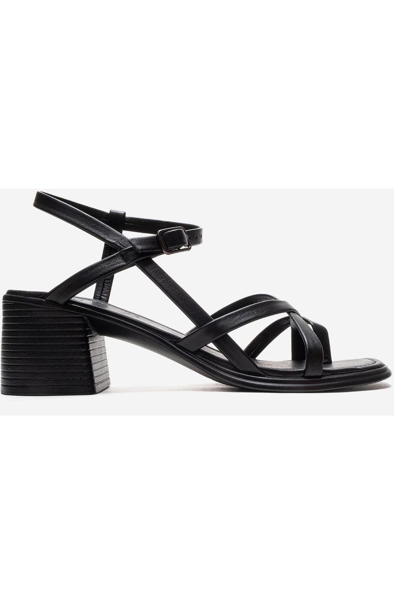 Forever & Always Shoes Lavish Leather Block Heel Sandal, Alternate, color, Black