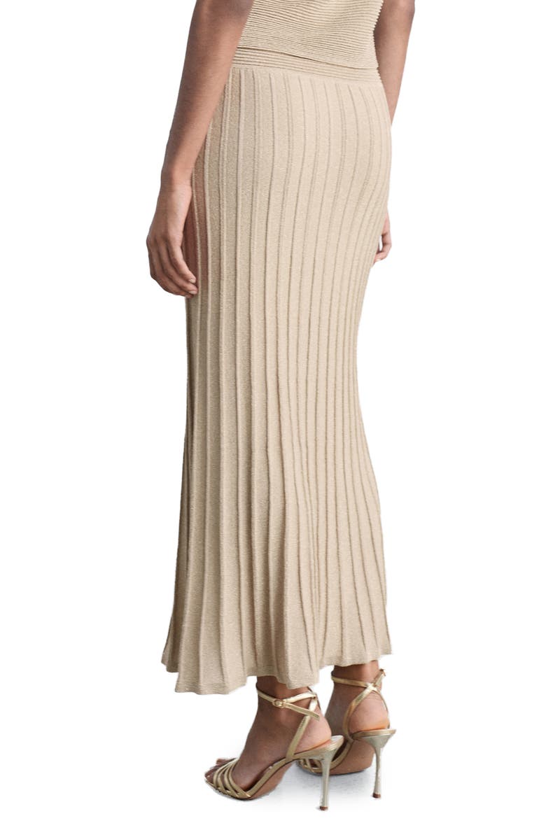 MANGO Metallic Rib Sweater Dress, Alternate, color,