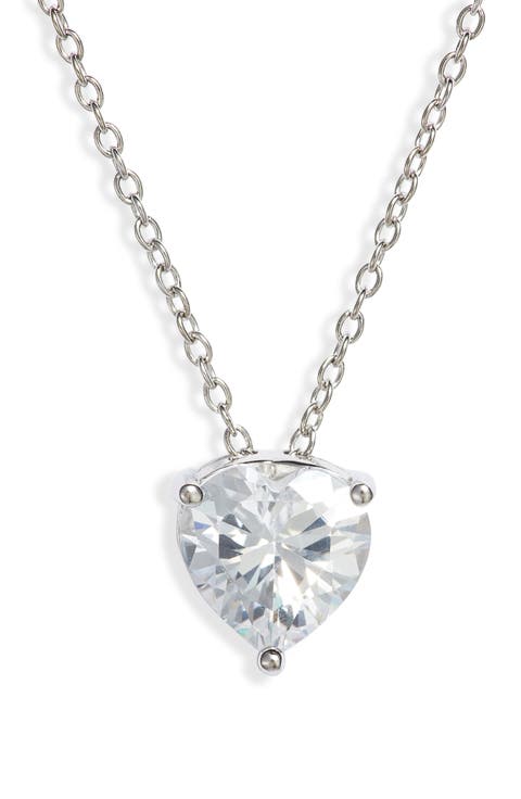2ct tw Sterling Silver Cubic Zirconia Heart Pendant Necklace