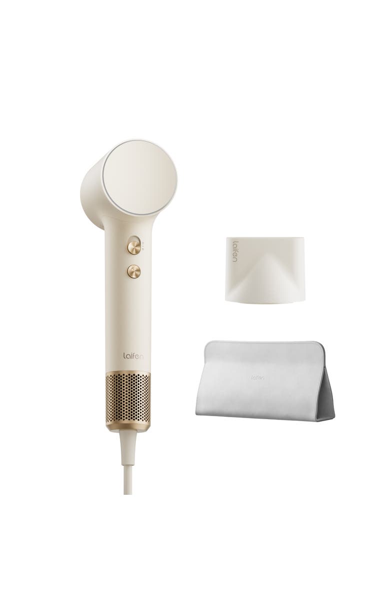 Laifen Swift Mini Hair Dryer with 1 Nozzle and Travel Bag, Main, color, White