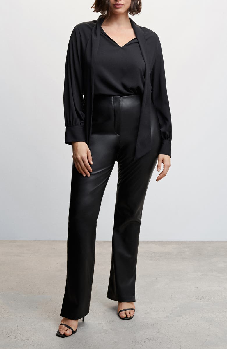 MANGO Faux Leather Pants, Alternate, color, 