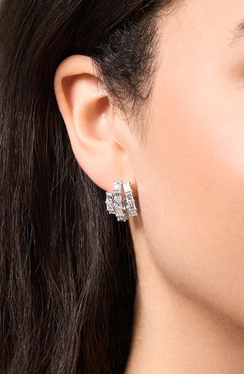 Bony Levy Gatsby Diamond Hoop Earrings, Alternate, color, 18K White Gold