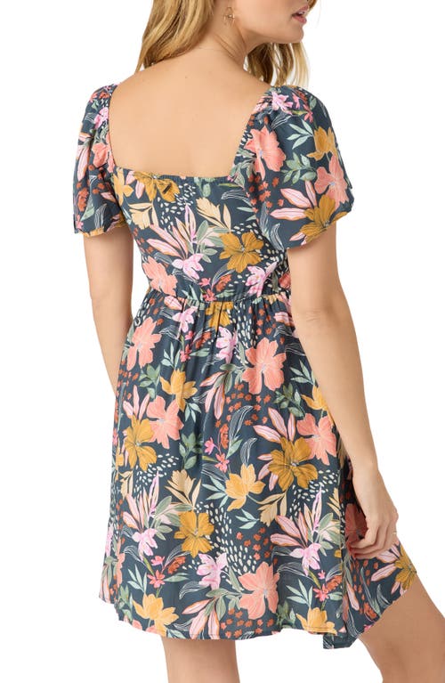 O'neill Carina Floral Puff Sleeve Sundress In Blue