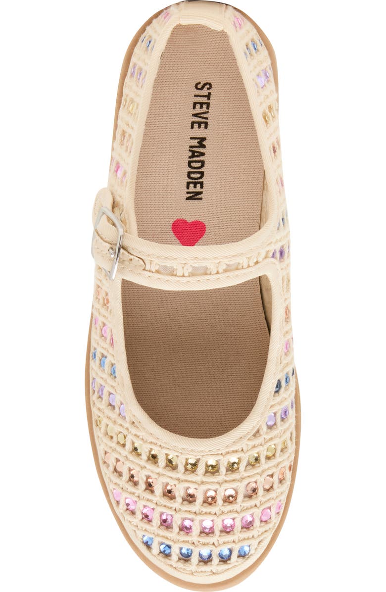 Steve Madden Kids' Roree Rhinestone Mary Jane Flat, Alternate, color, Natural