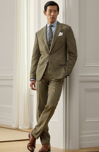 Ralph Lauren Purple Label Glen Plaid Silk, Wool & Cashmere Cuffed