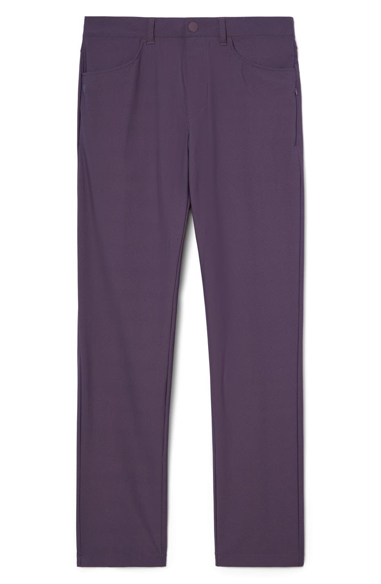 Rhone Momentum Water Repellent Flat Front Golf Pants, Alternate, color, Shadow Plum/ Navy