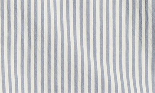 Marine Layer Abbey Stripe Cotton Poplin Button-up Shirt In Navy Stripe