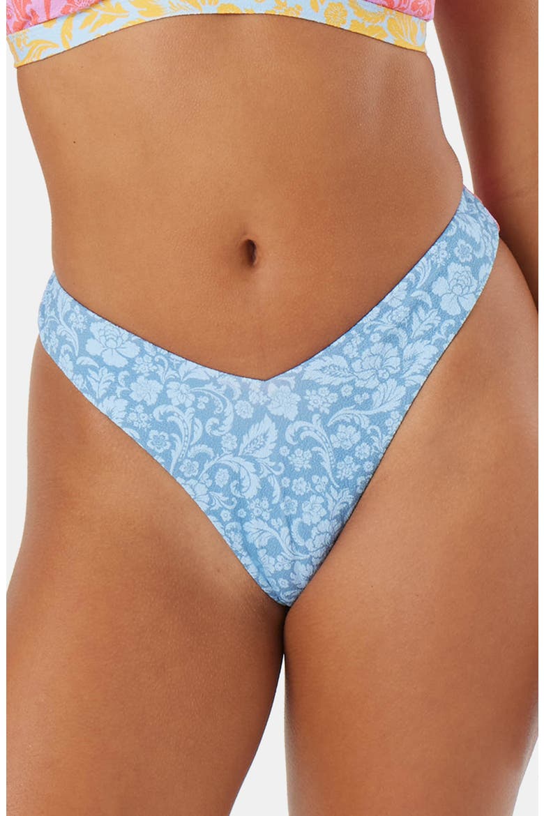 Tapestry Patchwork V-Cut Cheeky Bikini Bottoms, Main, color, BLUE MULTI