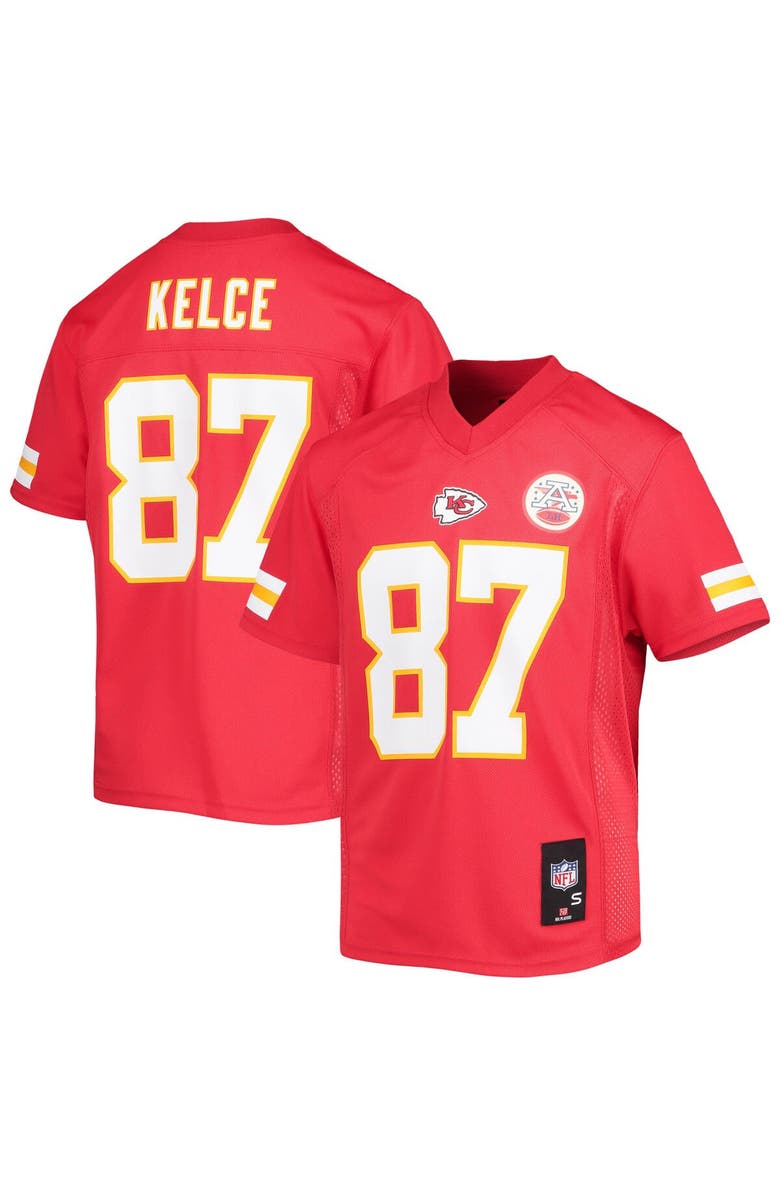 Outerstuff Youth Travis Kelce Red Kansas City Chiefs Replica Player Jersey, Main, color, 