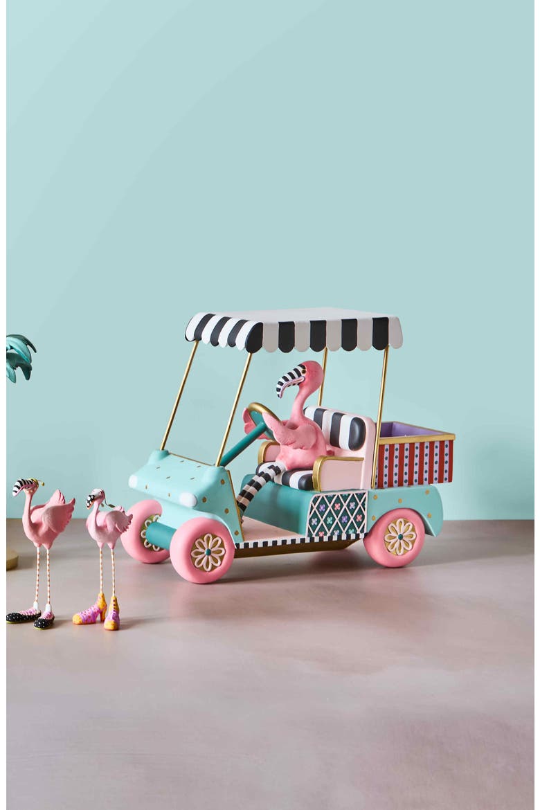 Patience Brewster Sheldon Flamingo Goes Golfing Figurine, Alternate, color, TEAL MULTI