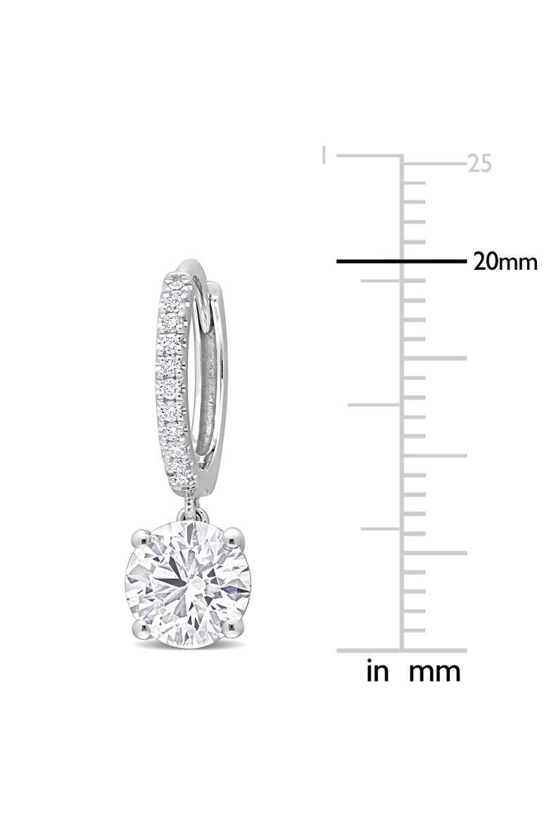 Lab-Grown Diamond Dangle Huggie Earrings 14k, Alternate, color, White Gold