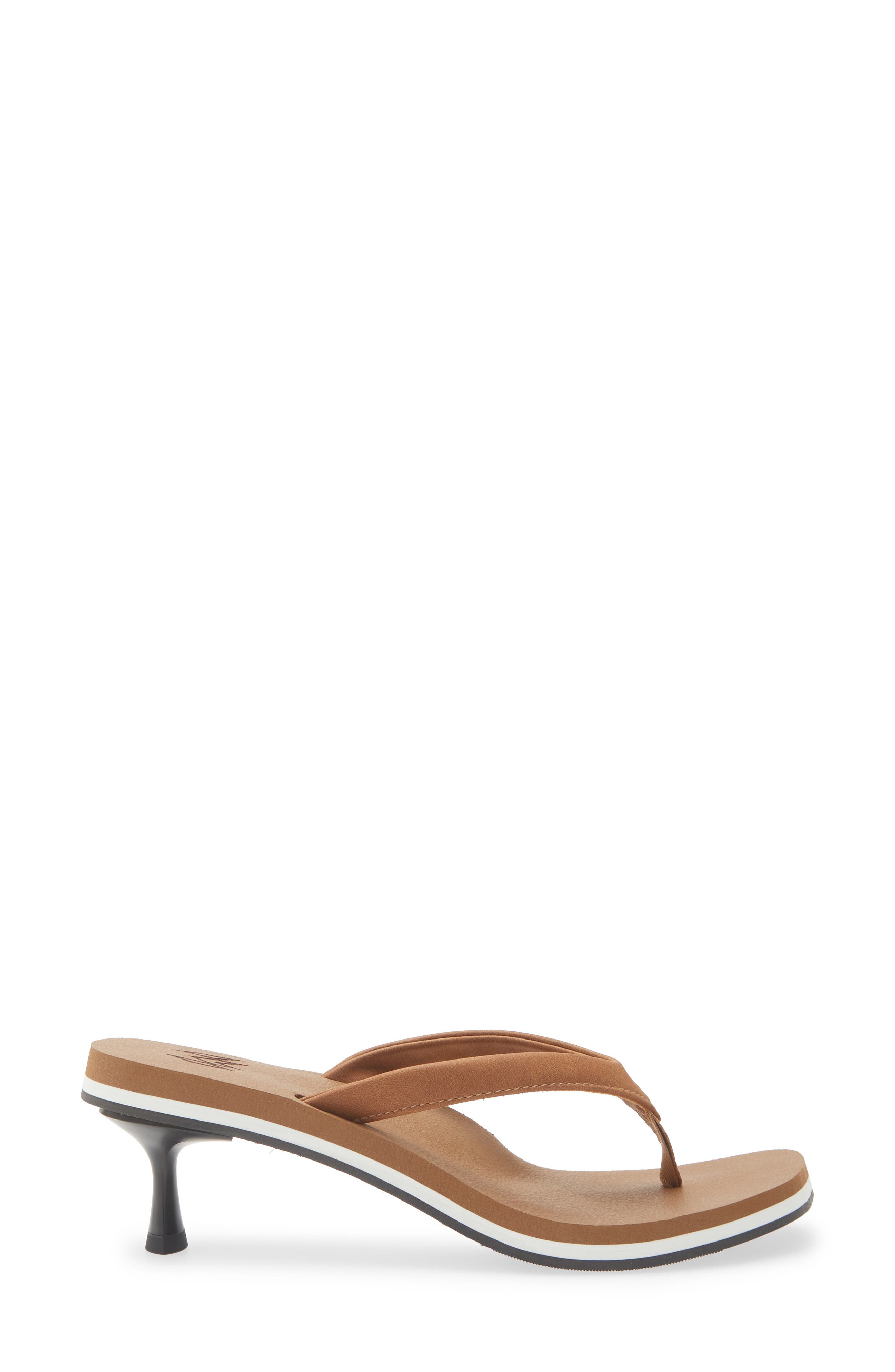 Kourt Kitten Heel Thong Sandal, Alternate, color, SADDLE