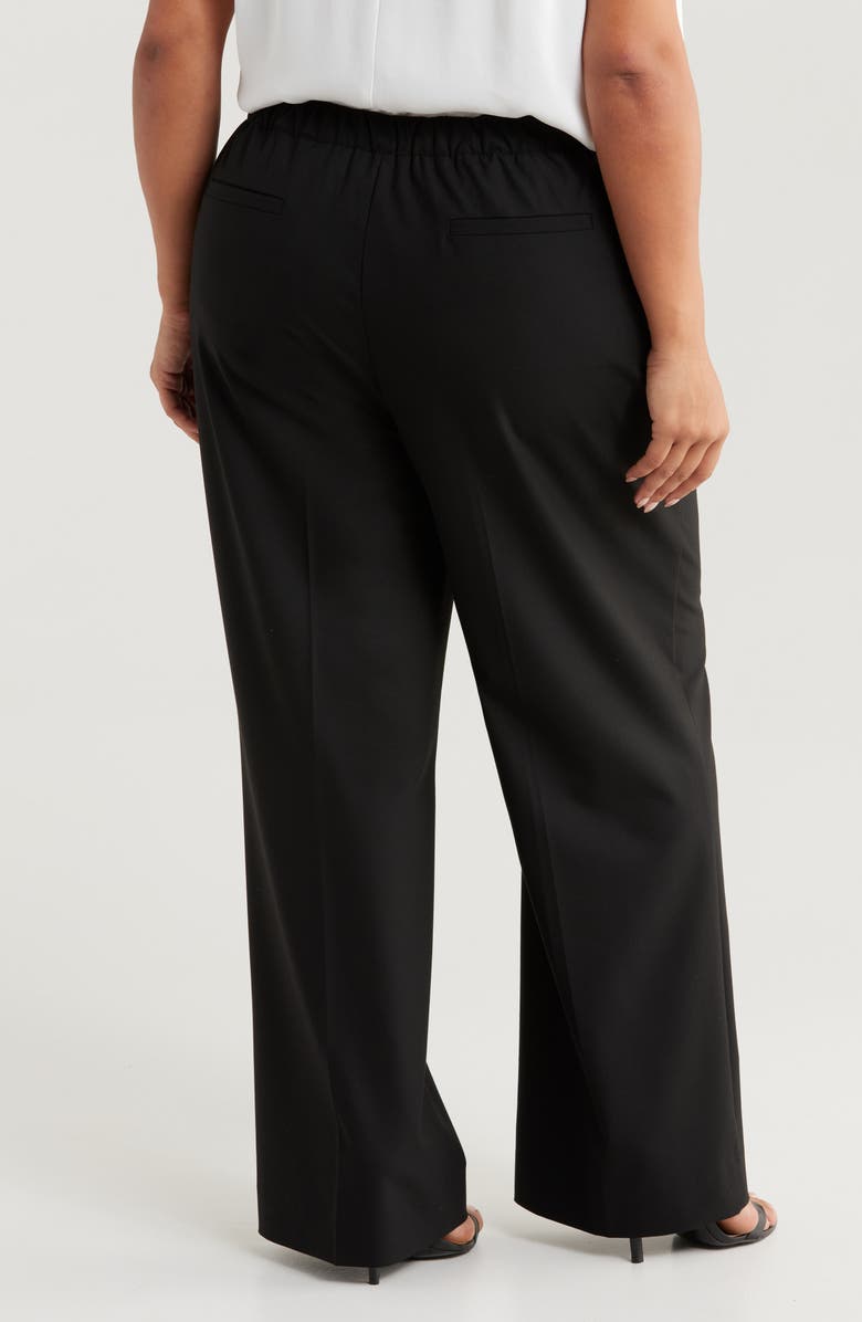 Nordstrom Elastic Waist Crop Straight Leg Pants, Alternate, color, Black