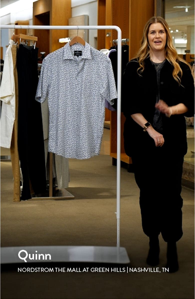 Acacia Bay Fish Print Short Sleeve Button-Up Shirt, sales video thumbnail