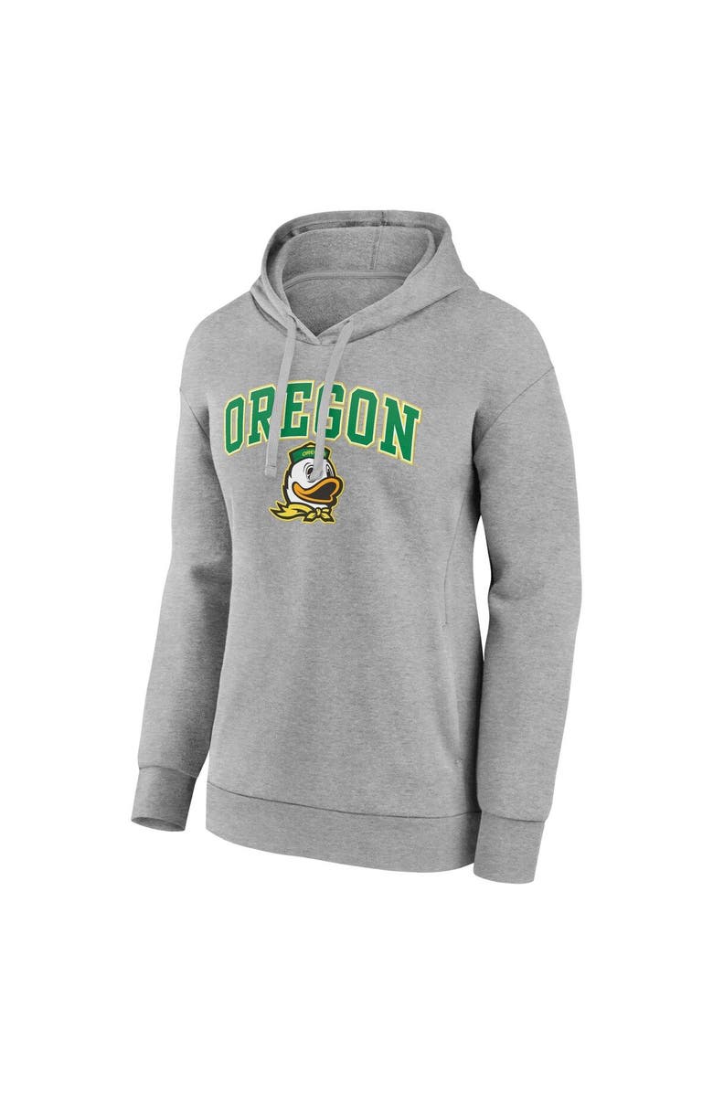 FANATICS Women's Fanatics Branded Heather Gray Oregon Ducks Evergreen Campus Pullover Hoodie, Alternate, color, 