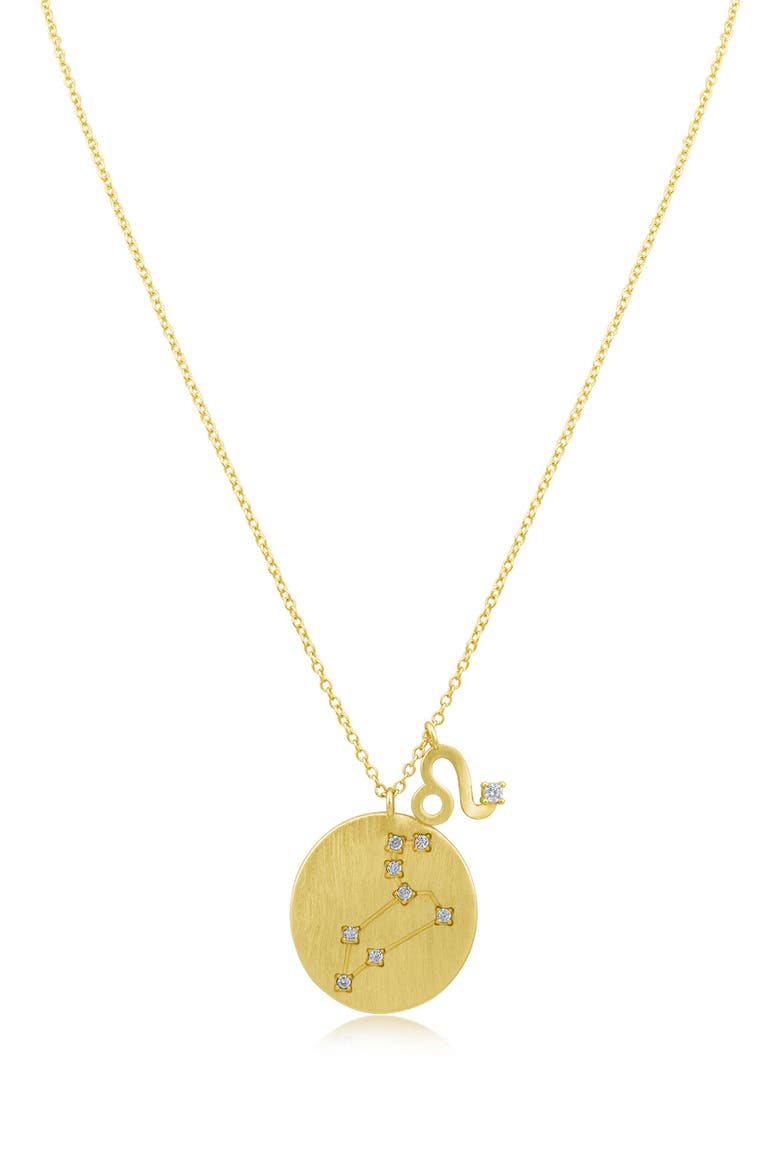 CZ Constellation Zodiac Pendant Necklace, Alternate, color, CLEAR/ GOLD