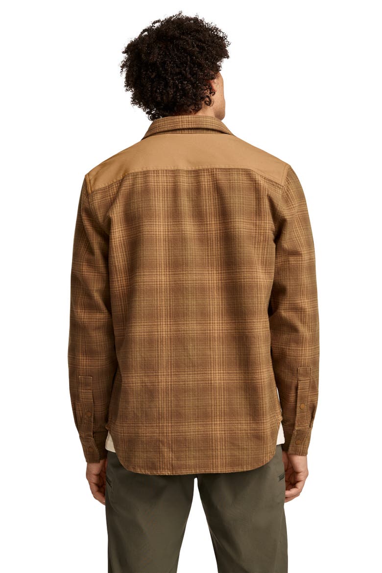 Mens Flannel Shirt Jacket, Alternate, color, Brown Plaid