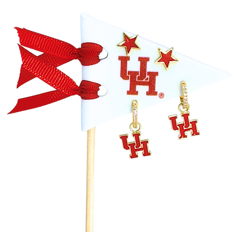 University Of Houston Pennant Pair Earring Set
