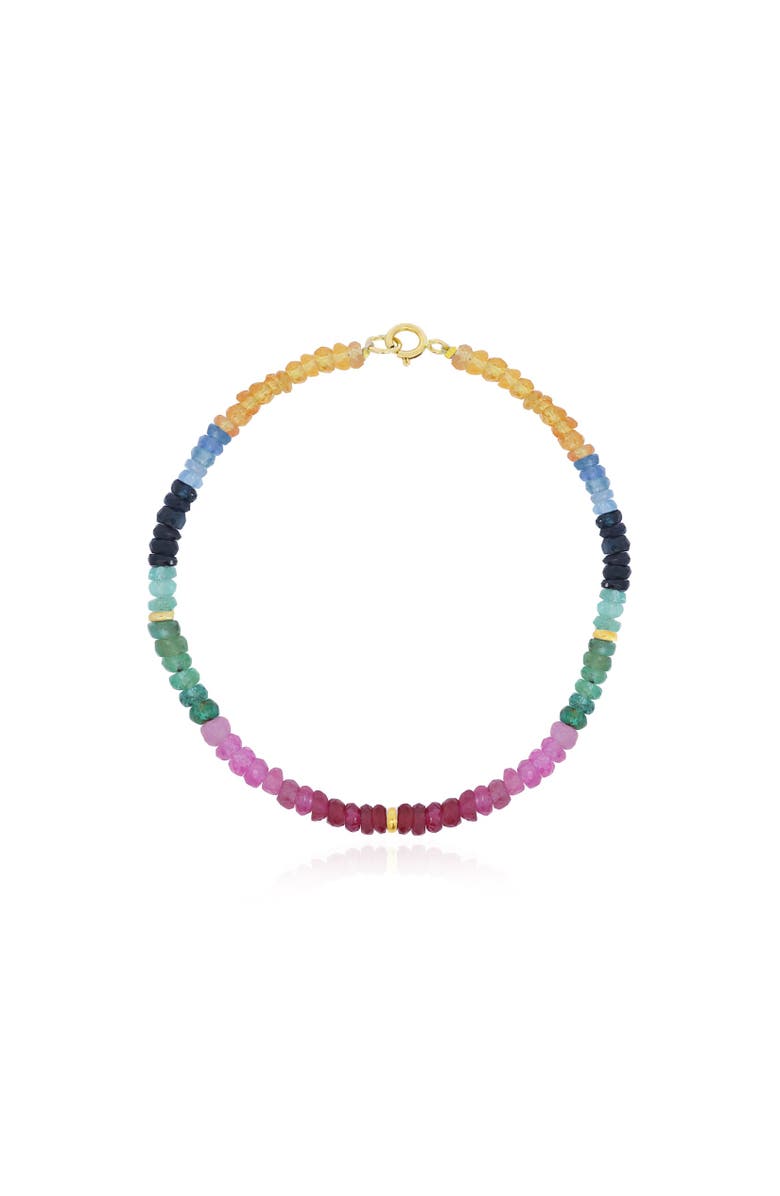 The Lovery Fine Jewelry Rainbow Gemstone Bead Bracelet, Main, color, Rainbow Gemstones