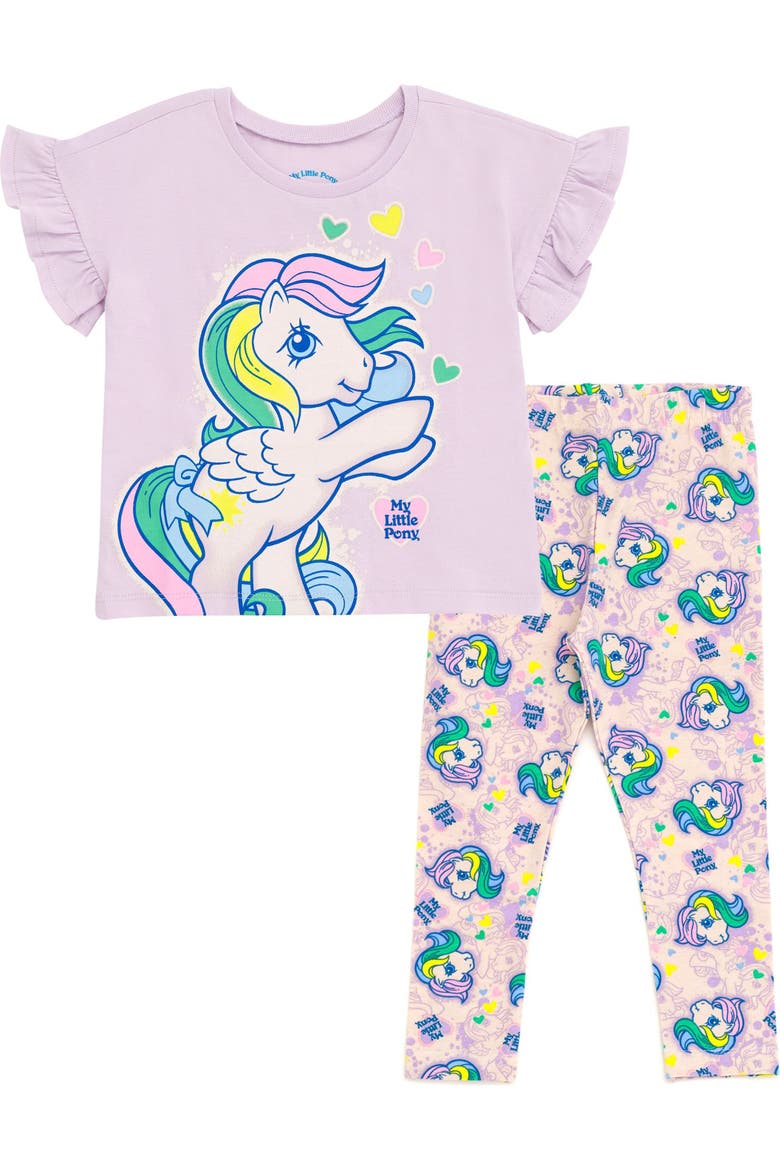 Starshine 2-Piece T-Shirt and Leggings Set, Main, color, Lilac Pink