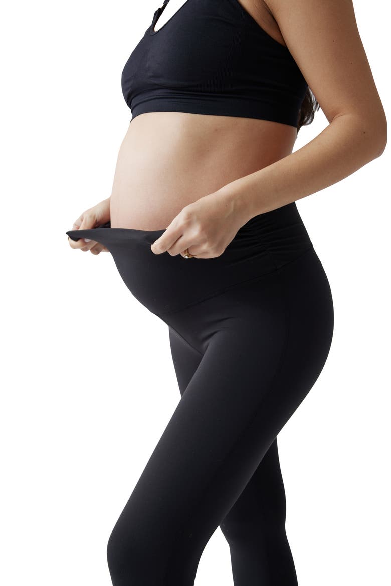 Set of 2 Fold Down Waist Maternity Leggings, Alternate, color, BLACKNAVY