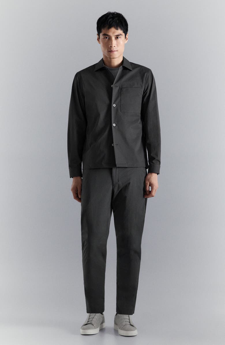 MANGO Woven Overshirt, Alternate, color, Dark Heather Grey