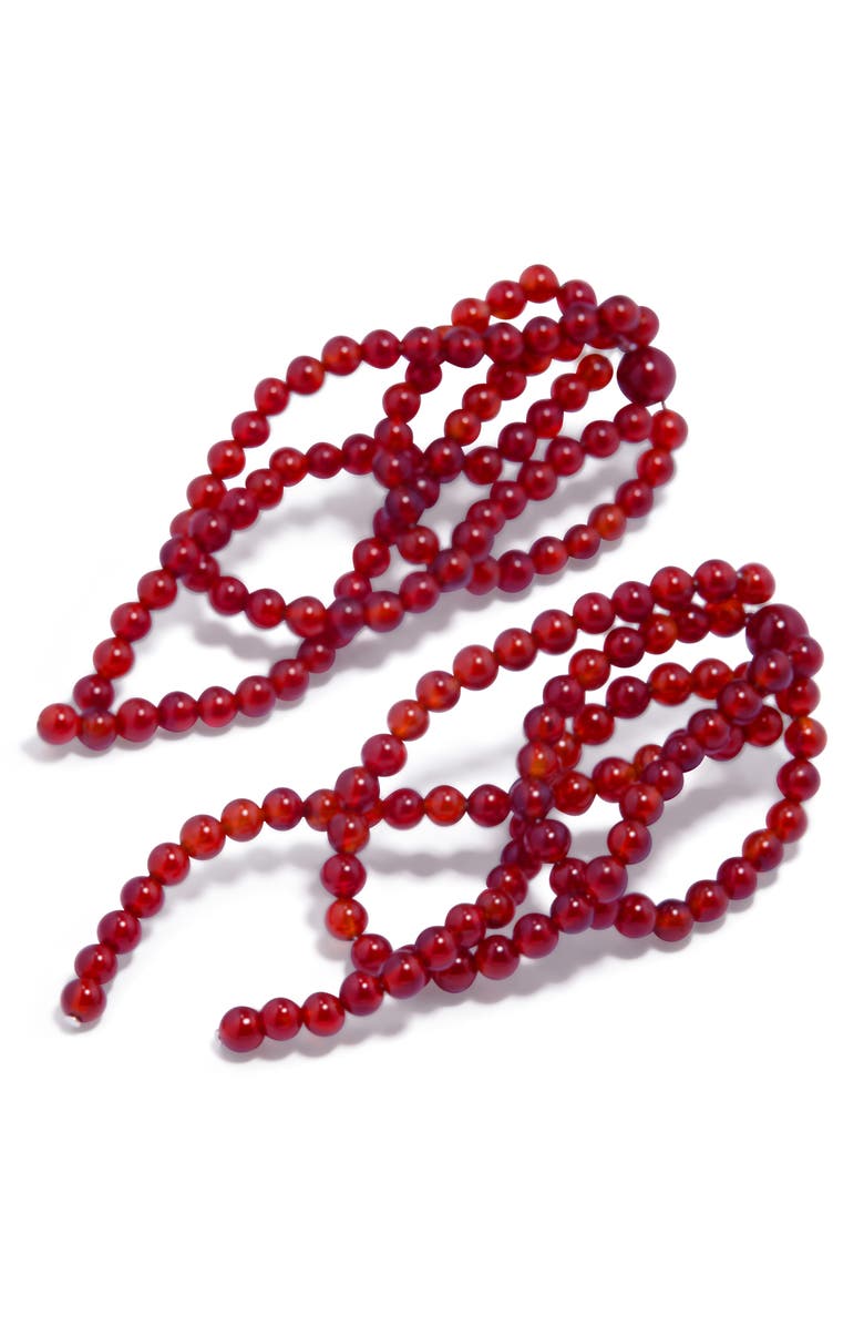 COMPLETEDWORKS Beaded Agate Drop Earrings, Alternate, color, Red/ Silver Plated