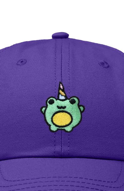 Dalix Froggy Unicorn Embroidered Cap In Purple