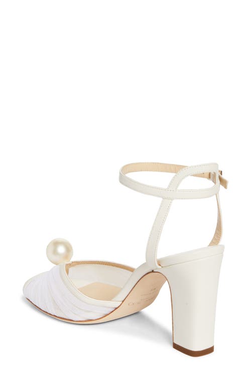 Jimmy Choo Sacora 85 Tulle & Leather Sandal In Ivory/white