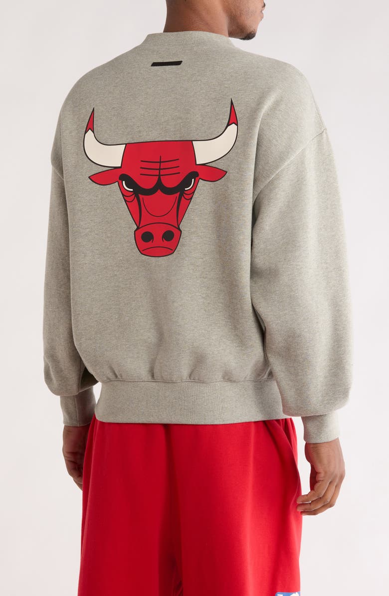 Fear of God Essentials x NBA Chicago Bulls Sweatshirt, Alternate, color, Concrete Heather