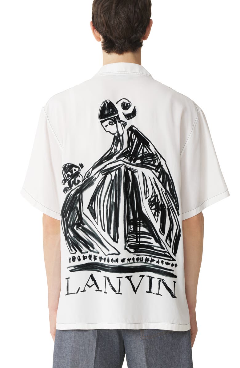 Lanvin White Shirt With Mother And Daughter Print On The Back, Alternate, color, White