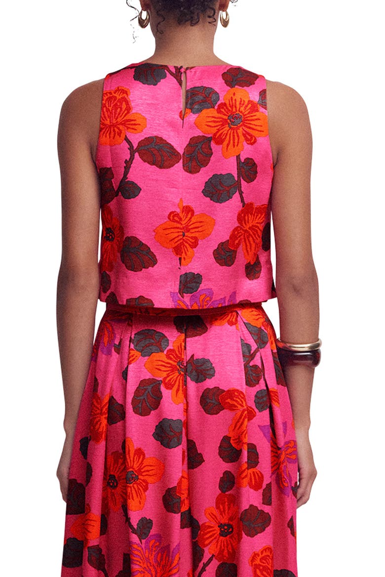 Occasion Floral Faille Top, Alternate, color, PINK FLORAL
