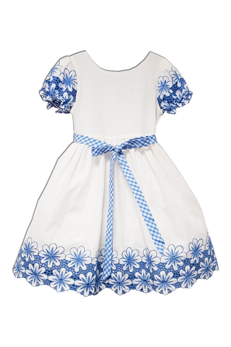 Kids' Embroidered Cotton Party Dress, Main, color, WHITE