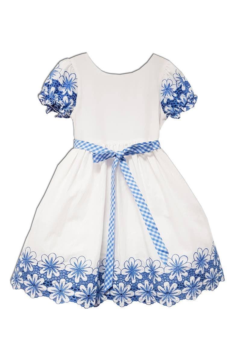 JOE-ELLA Kids' Embroidered Cotton Party Dress, Main, color,