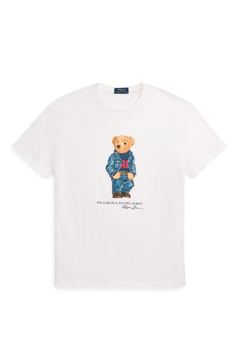 Polo Bear Graphic T-Shirt, Alternate, color, F24 WHITE DENIM BEAR