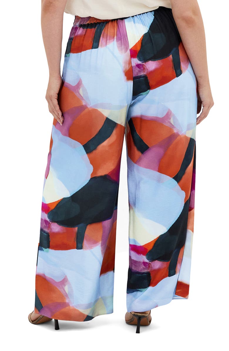 City Chic Aspect Level Print Wide Leg Pants, Alternate, color, Aspect