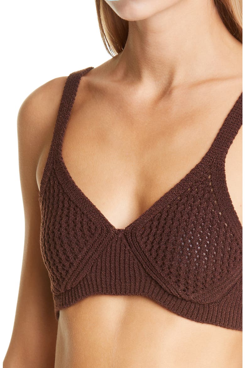Bra Top, Alternate, color, CHOCOLATE