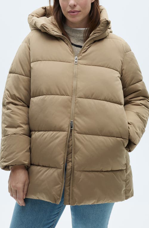 MANGO MANGO QUILTED HOODED PUFFER COAT